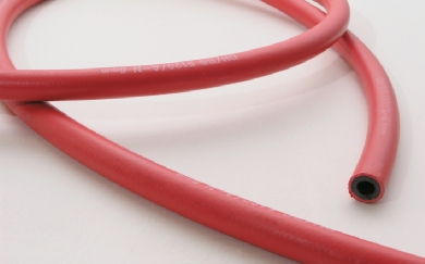Click to enlarge - Red, long length moulded, acetylene welding hose.